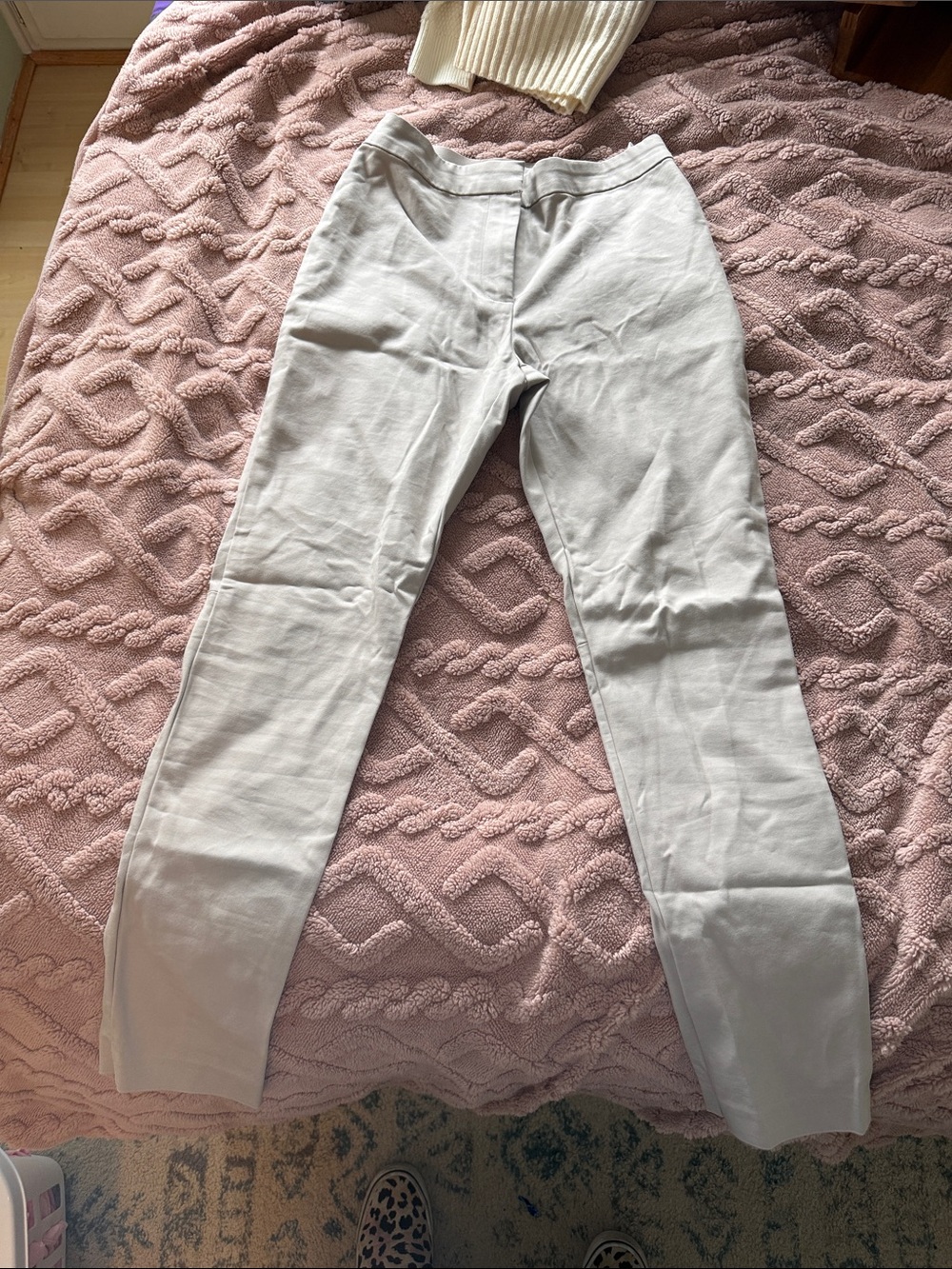 Babaton Light Gray High-Rise Trousers